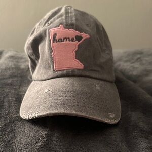 Gray Cap with Pink Minnesota Patch